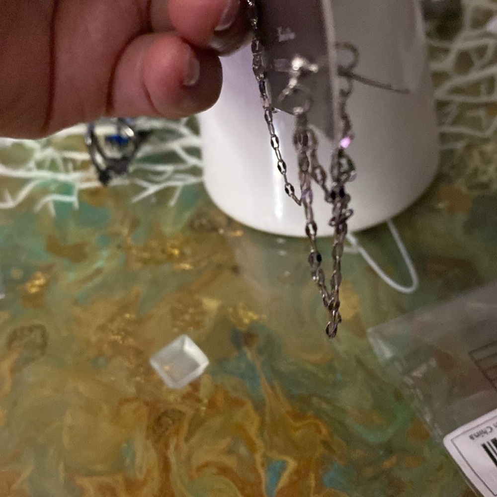 Silver chain link post hoops - Picture 4 of 4